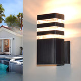 Modern Rectangular Black Outdoor Wall Light Image - 1