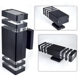 Modern Rectangular Black Outdoor Wall Light Image - 14