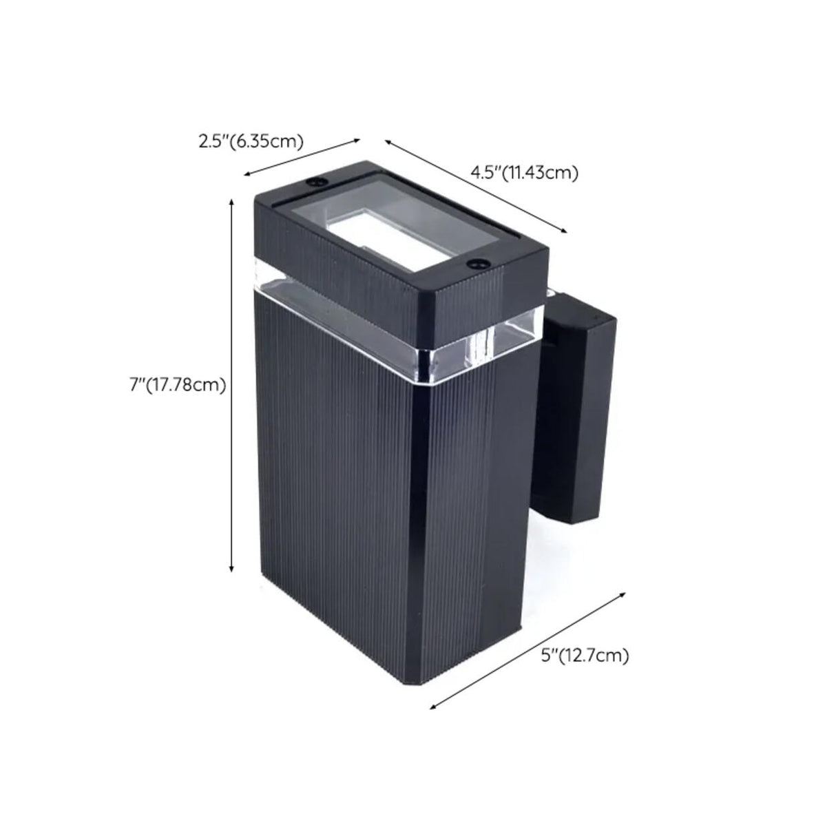 Modern Rectangular Black Outdoor Wall Light 