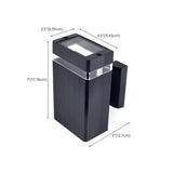 Modern Rectangular Black Outdoor Wall Light #size