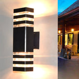 Modern Rectangular Black Outdoor Wall Light Image - 4