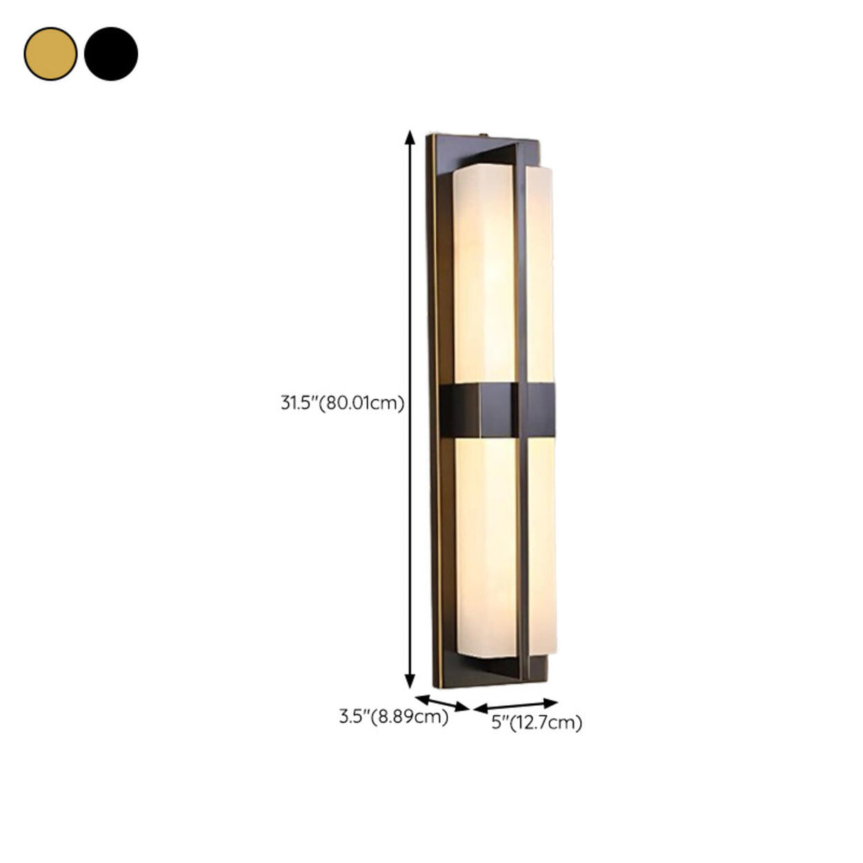 Modern Rectangular Black Vertical Wall Sconce  Image - 26