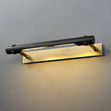 Modern Rectangular Brass Black Finish Vanity Light Image - 10