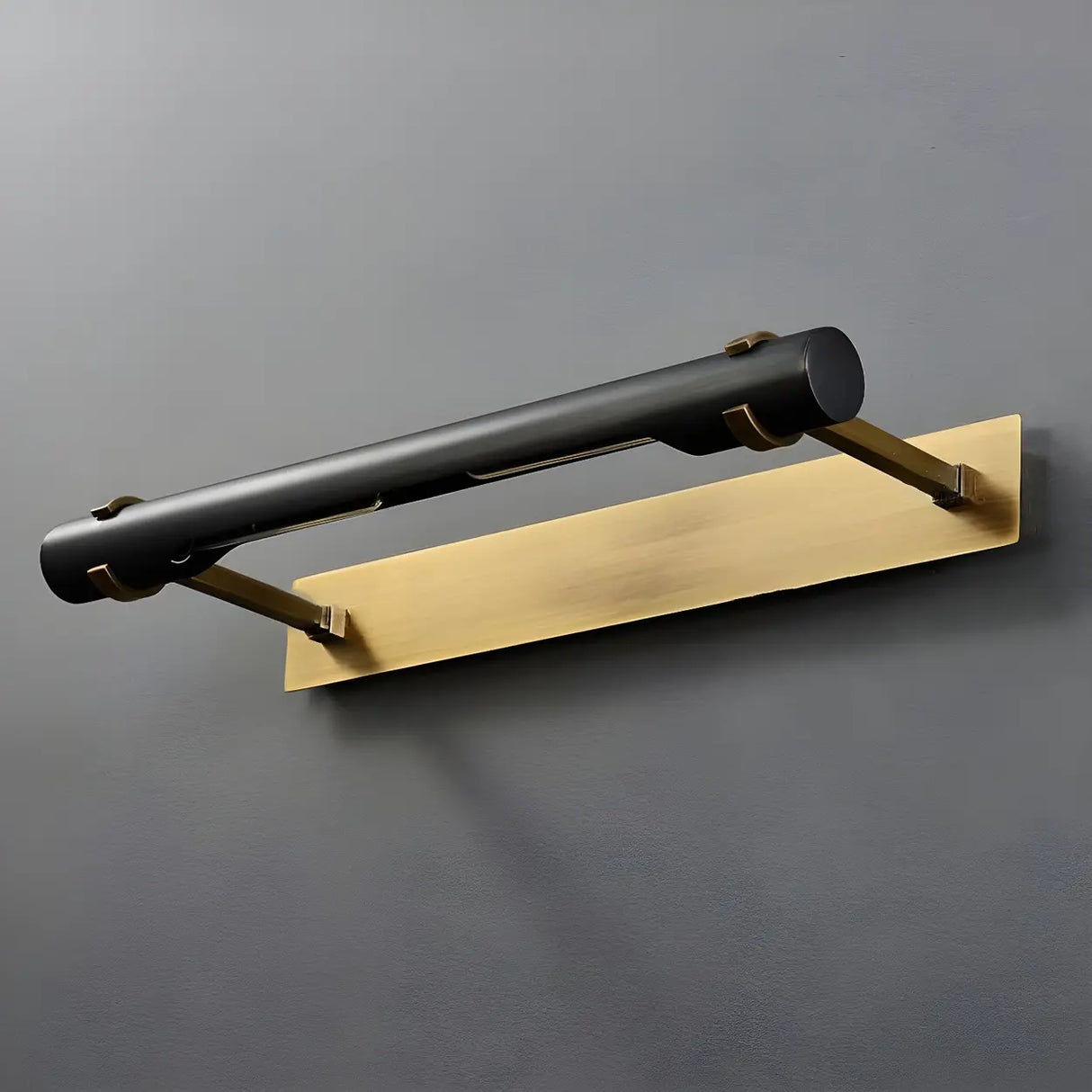 Modern Rectangular Brass Black Finish Vanity Light Image - 11