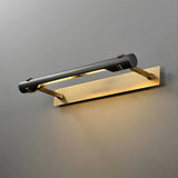 Modern Rectangular Brass Black Finish Vanity Light Image - 2