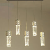 Modern Rectangular Bubble Glass Island Ceiling Light Image - 11