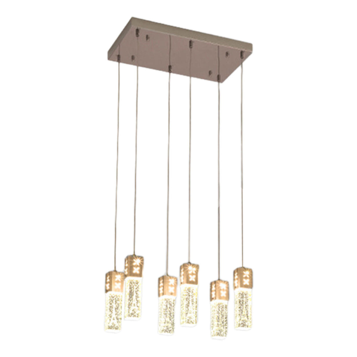 Modern Rectangular Bubble Glass Island Ceiling Light Image - 14