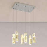 Modern Rectangular Bubble Glass Island Ceiling Light Image - 16