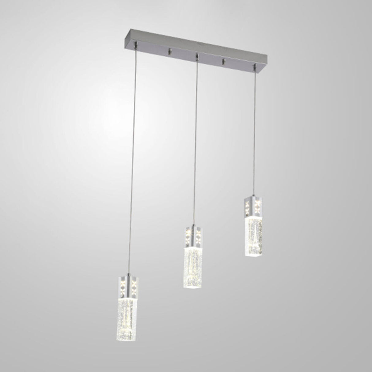 Modern Rectangular Bubble Glass Island Ceiling Light Image - 2