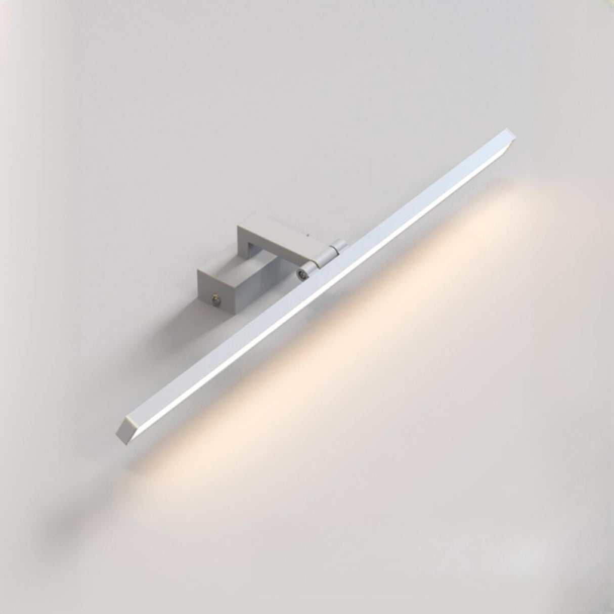 Modern Rectangular Chrome LED Bathroom Vanity Light Image - 7