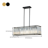 Modern Rectangular Crystal Island Chandelier Light #size