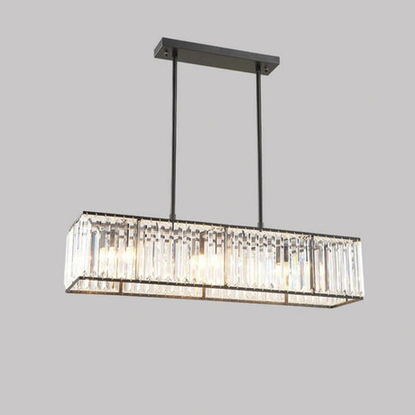 Modern Rectangular Crystal Island Chandelier Light Image - 2