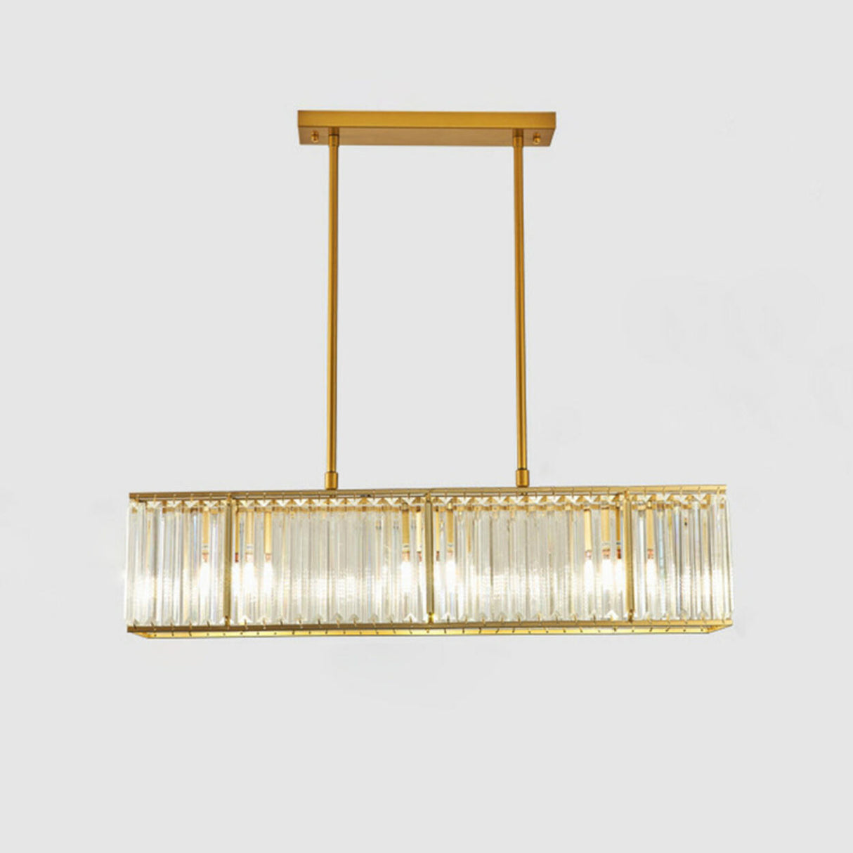 Modern Rectangular Crystal Island Chandelier Light Image - 3