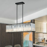 Modern Rectangular Crystal Island Chandelier Light Image - 4