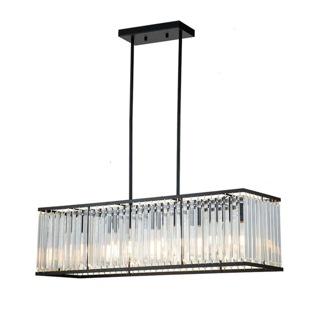 Modern Rectangular Crystal Island Chandelier Light Image - 7