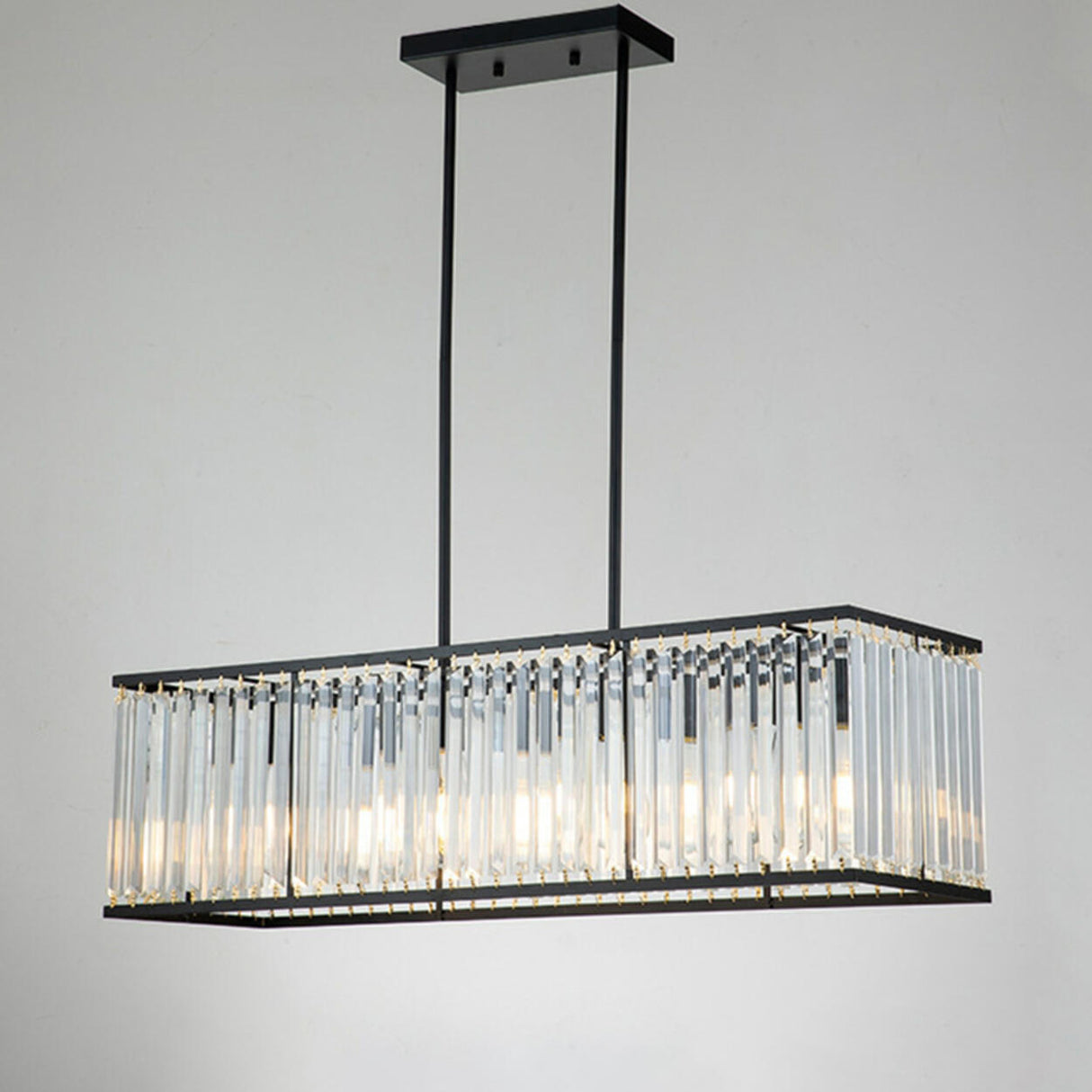 Modern Rectangular Crystal Island Chandelier Light Image - 8