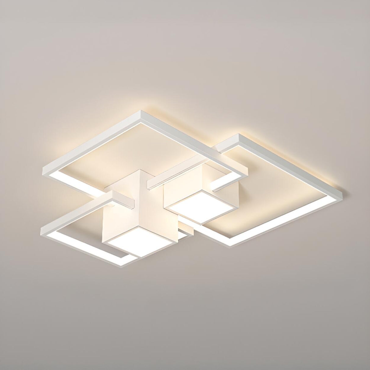 Modern Rectangular Flush Mount Light Living Room Image - 12