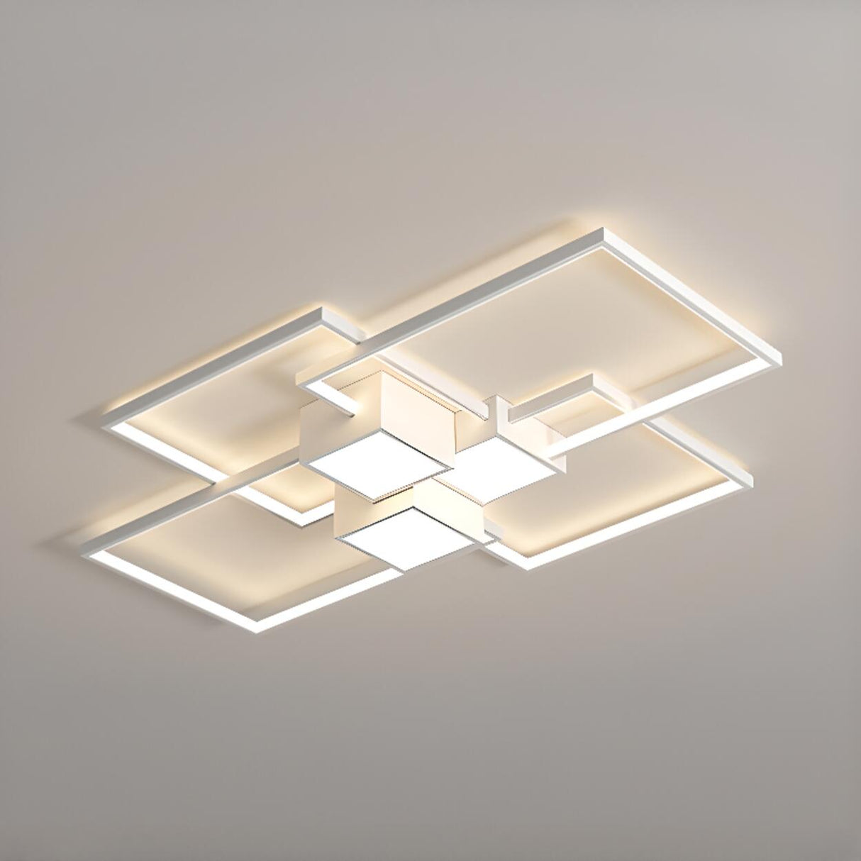 Modern Rectangular Flush Mount Light Living Room Image - 13