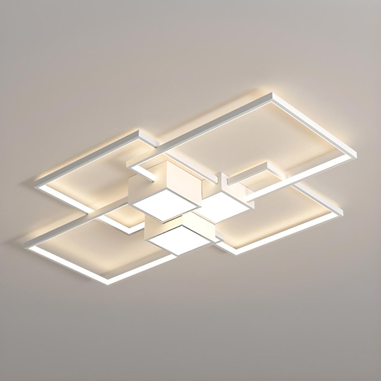 Modern Rectangular Flush Mount Light Living Room Image - 14