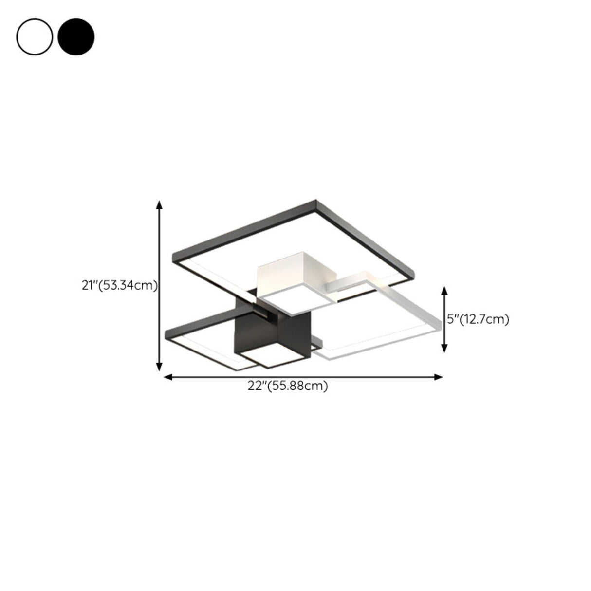 Modern Rectangular Flush Mount Light Living Room 