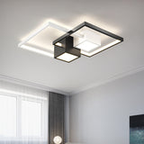 Modern Rectangular Flush Mount Light Living Room Image - 3