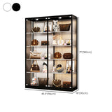 Modern Rectangular Glass Curio Display Cabinet White #size