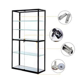 Modern Rectangular Glass Glass Curio Display Cabinet Image - 12