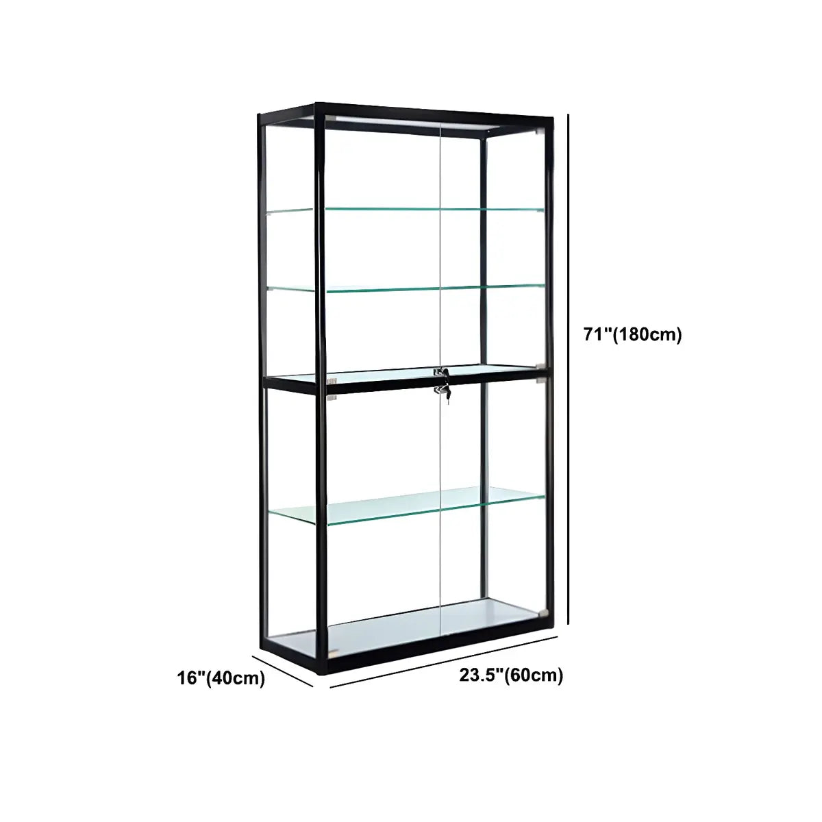 Modern Rectangular Glass Glass Curio Display Cabinet Image - 18