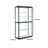 Modern Rectangular Glass Glass Curio Display Cabinet Image - 18