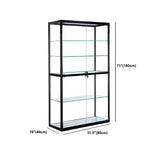 Modern Rectangular Glass Glass Curio Display Cabinet Image - 19