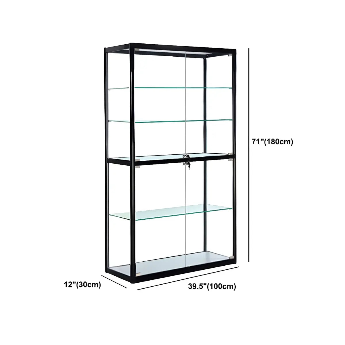 Modern Rectangular Glass Glass Curio Display Cabinet Image - 23