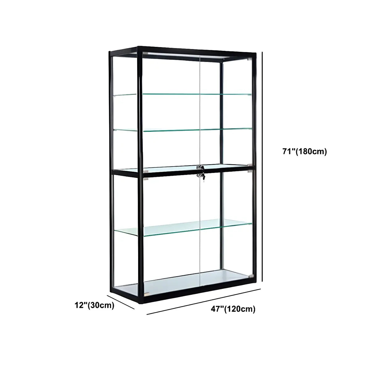 Modern Rectangular Glass Glass Curio Display Cabinet Image - 24