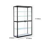 Modern Rectangular Glass Glass Curio Display Cabinet Image - 24