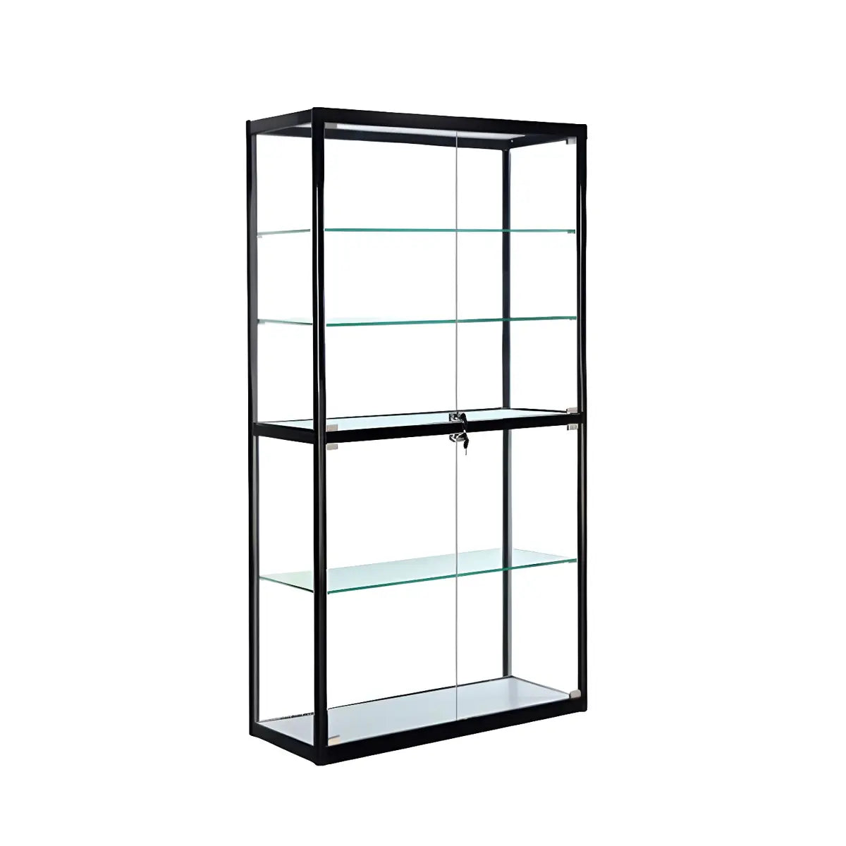 Modern Rectangular Glass Glass Curio Display Cabinet Image - 3