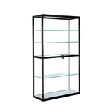 Modern Rectangular Glass Glass Curio Display Cabinet Image - 5