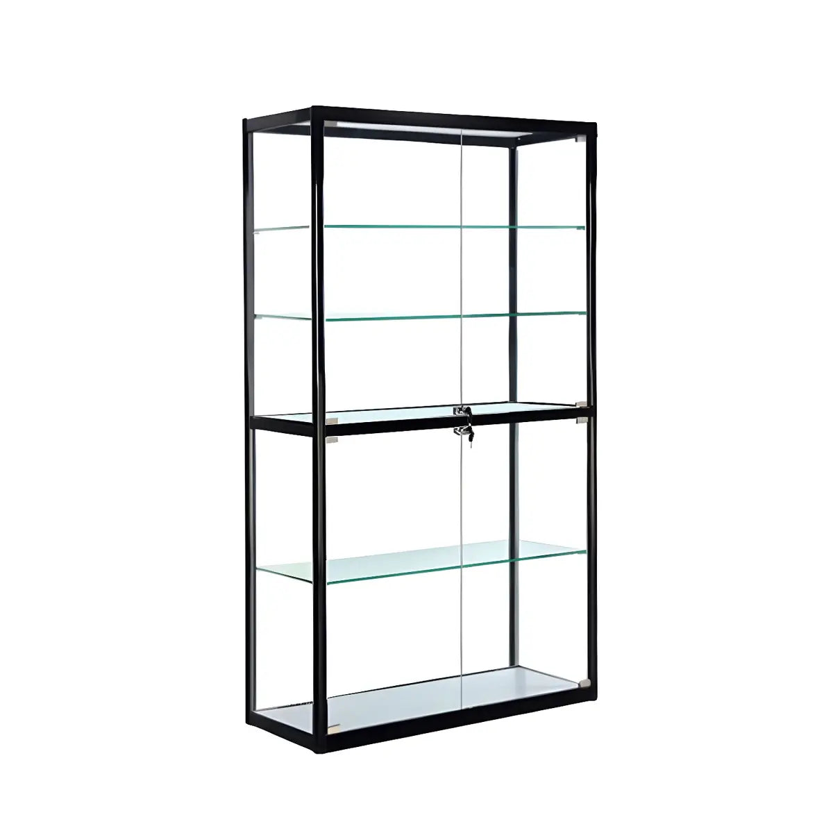 Modern Rectangular Glass Glass Curio Display Cabinet Image - 7