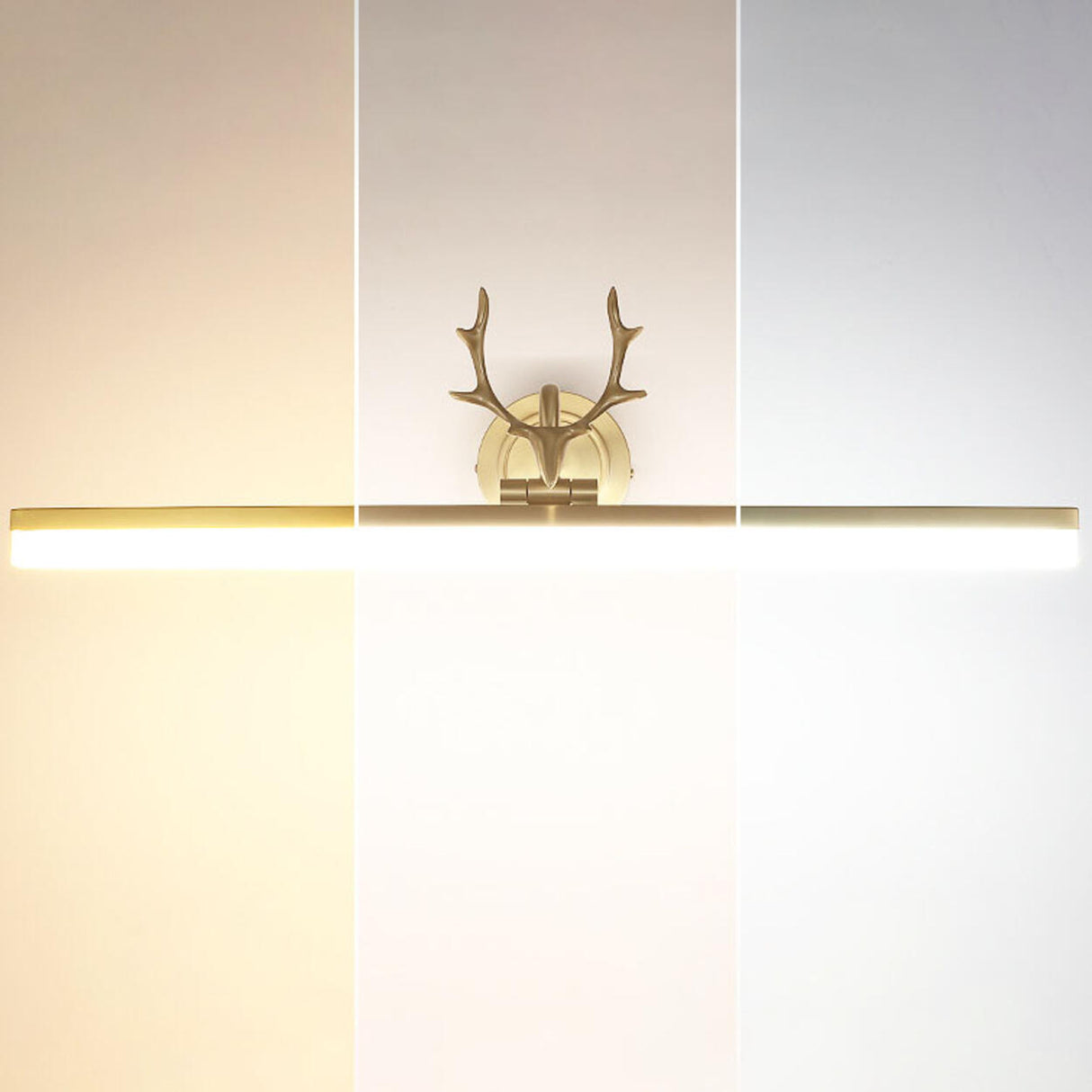 Modern Rectangular Gold Antler Vanity Wall Light Image - 7