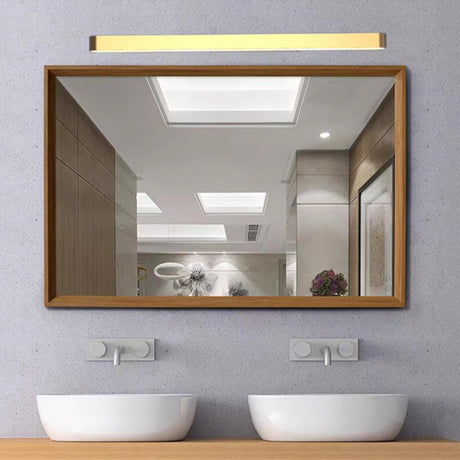 Modern Rectangular Gold Bathroom Vanity LED Light Image - 1