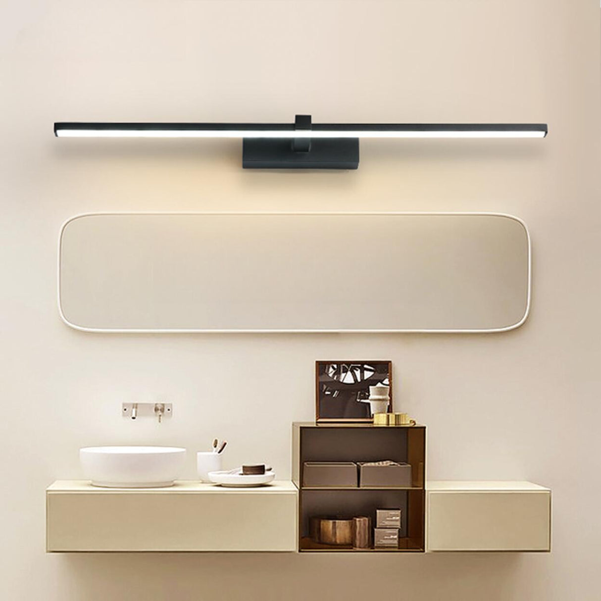 Modern Rectangular LED Bathroom Vanity Light Set Image - 3