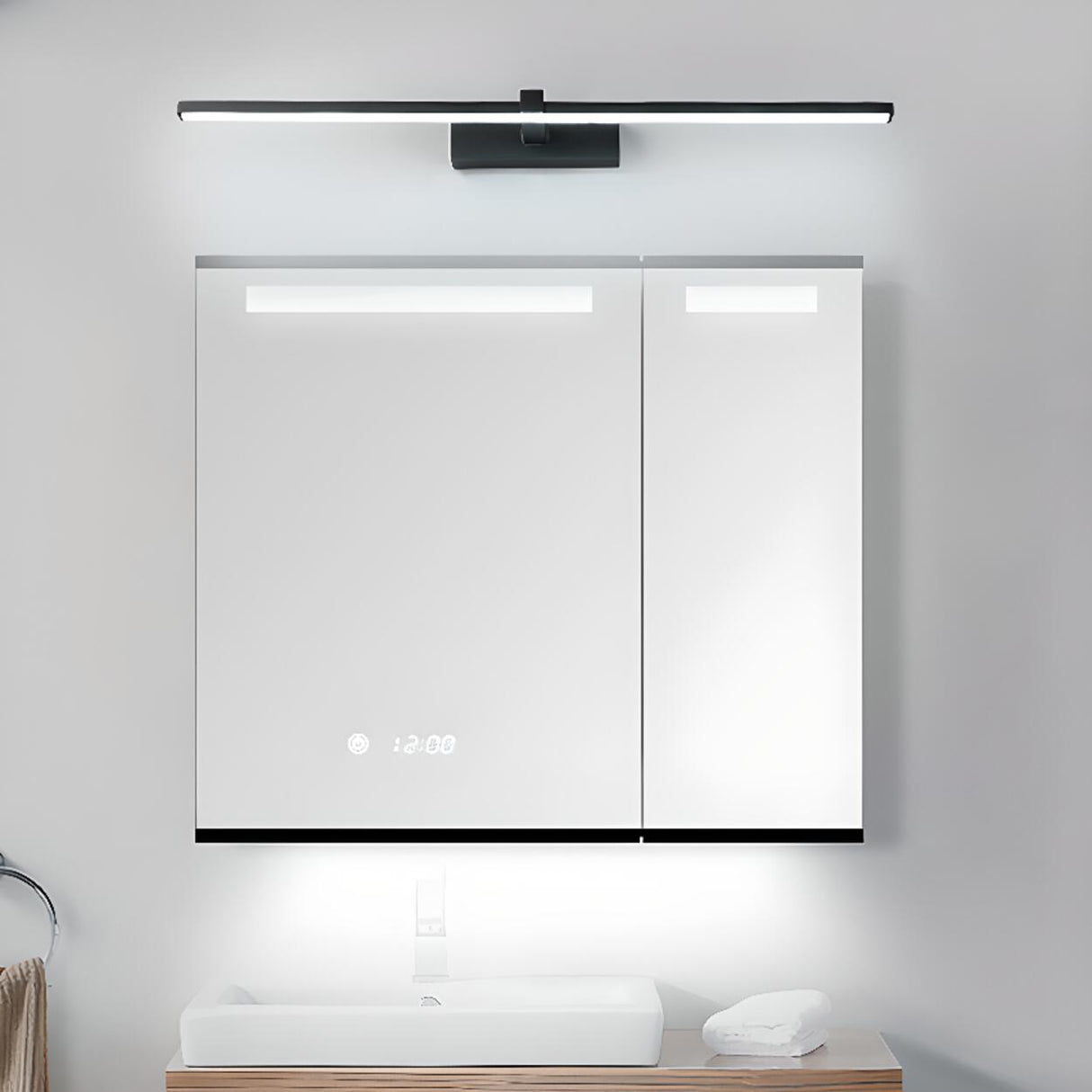 Modern Rectangular LED Bathroom Vanity Light Set Image - 8