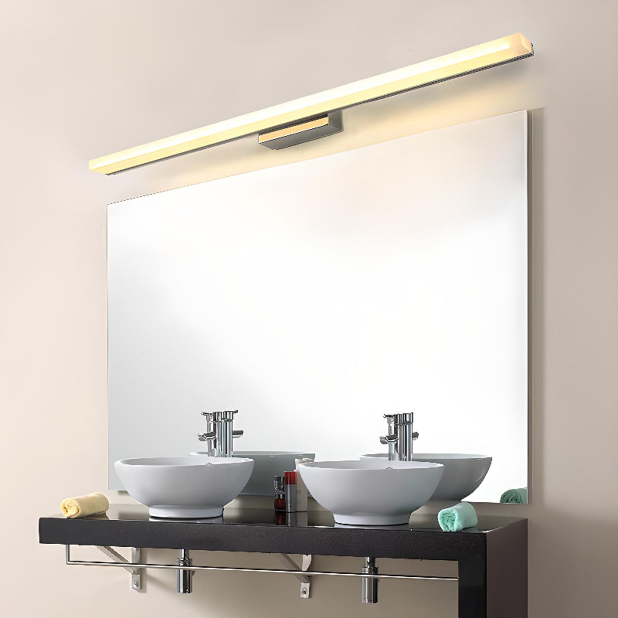 Modern Rectangular LED Bathroom Vanity Mirror Light Image - 3