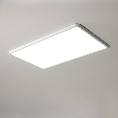 Slim White Rectangular LED Flush Mount Ceiling Light Image - 1