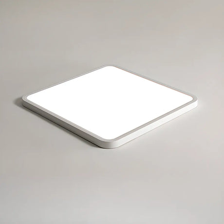 Slim White Rectangular LED Flush Mount Ceiling Light Image - 2