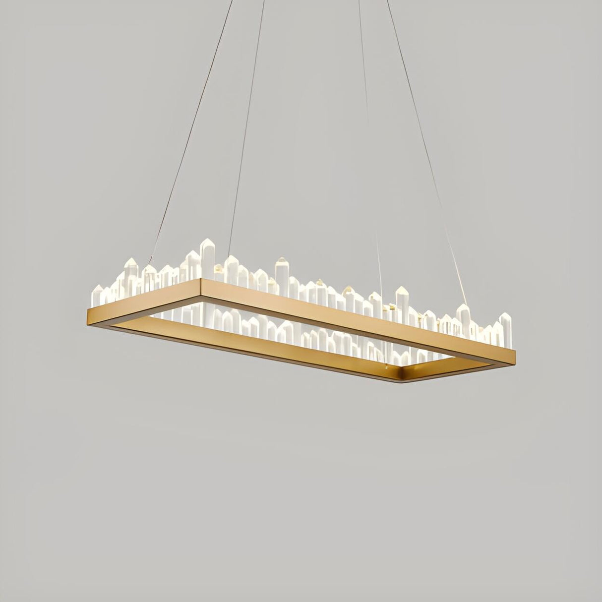 Modern Rectangular LED Crystal Pendant Chandelier Image - 2