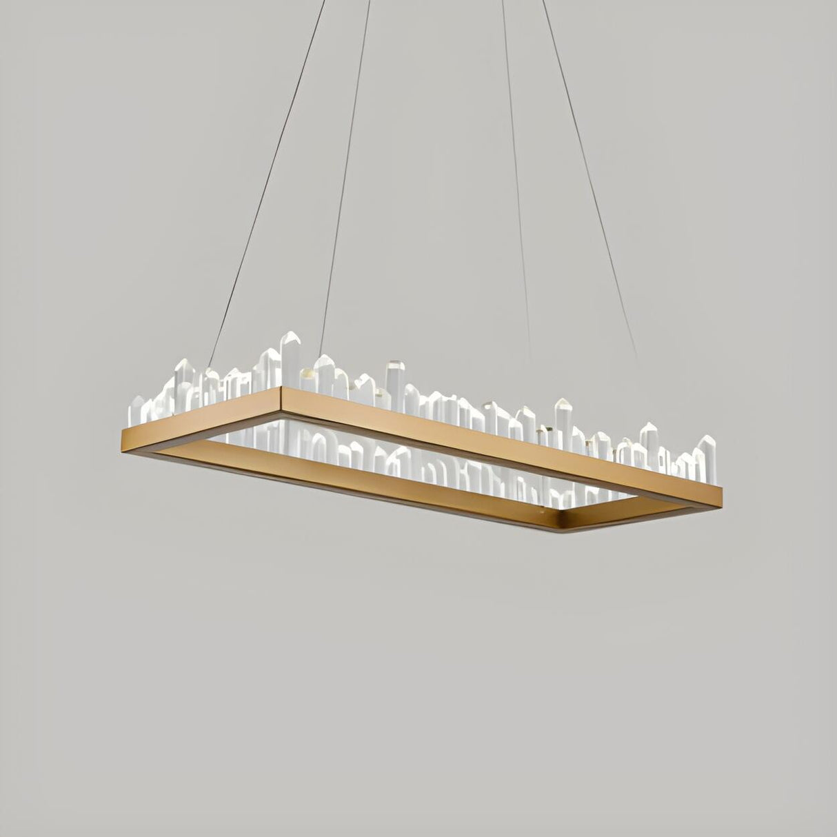 Modern Rectangular LED Crystal Pendant Chandelier Image - 3