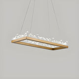 Modern Rectangular LED Crystal Pendant Chandelier Image - 3