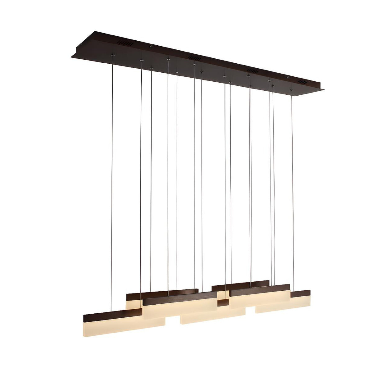 Modern Rectangular LED Linear Island Dining Room Chandelier Image - 2