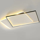 Minimalist Black Rectangular LED Flush Mount Fixture Image - 11