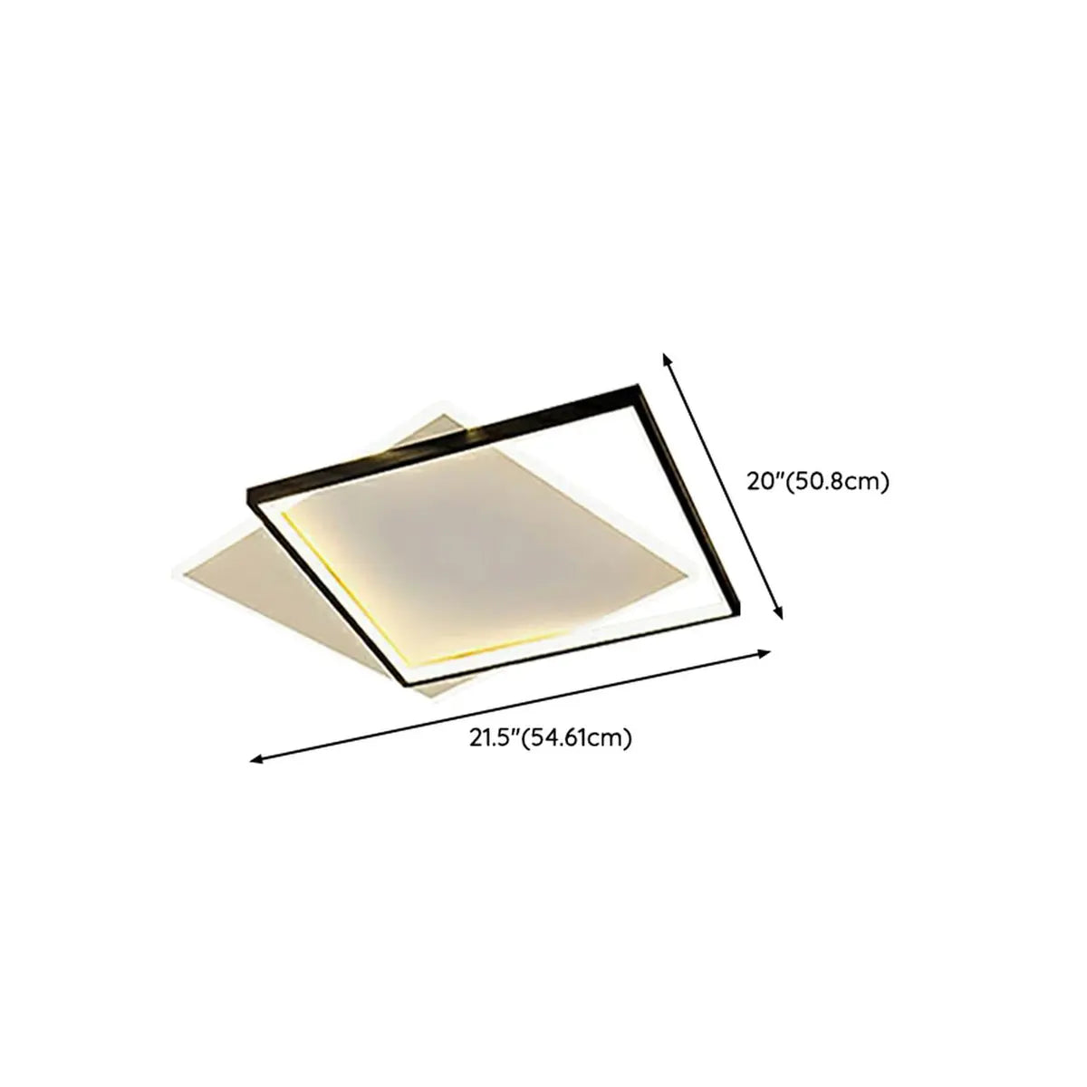 Minimalist Black Rectangular LED Flush Mount Fixture Image - 15