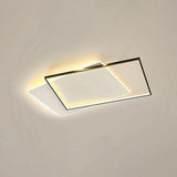 Minimalist Black Rectangular LED Flush Mount Fixture Image - 7